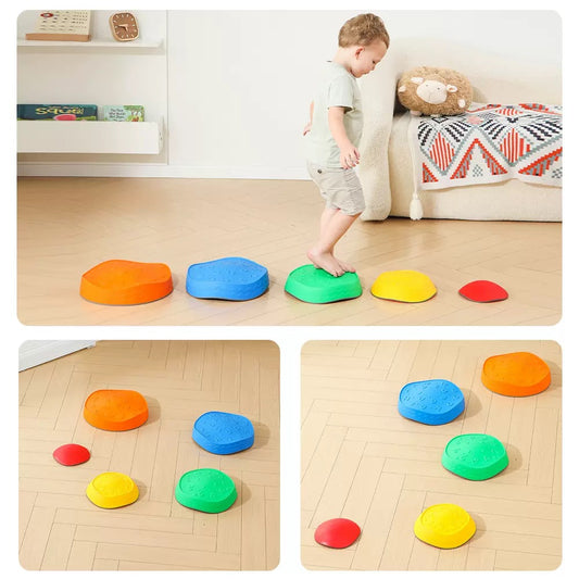 彩虹過河石 34×9cm(5件套)Rainbow Balance Stepping Stones