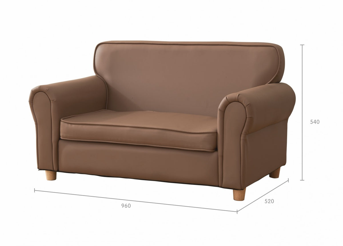 Masterkidz 奶茶色扶手兒童沙發 Neutral Tan Kids' Armrest Sofa