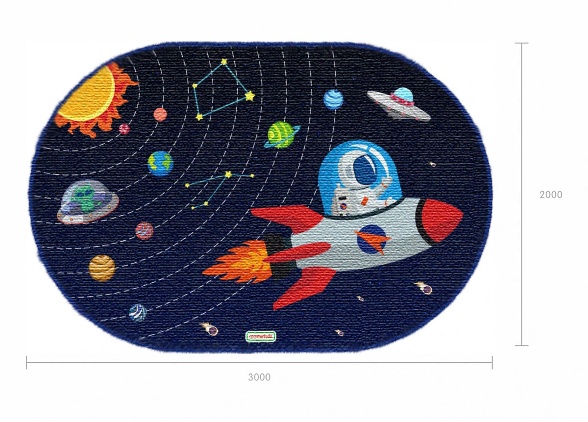 Masterkidz 外太空橢圓地毯 Outer Space Oval Classroom Rug
