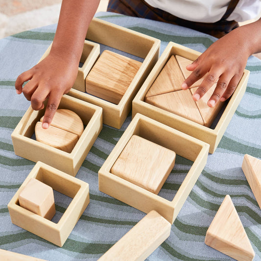 Guidecraft 探索原木色正方積木 Discovery Squares Natural Nesting