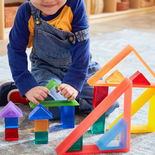Guidecraft 探索彩虹色三角積木 Discovery Triangles Rainbow Colors