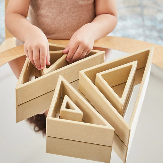 Guidecraft 探索原木色三角積木 Discovery Triangles Natural Wood Tones