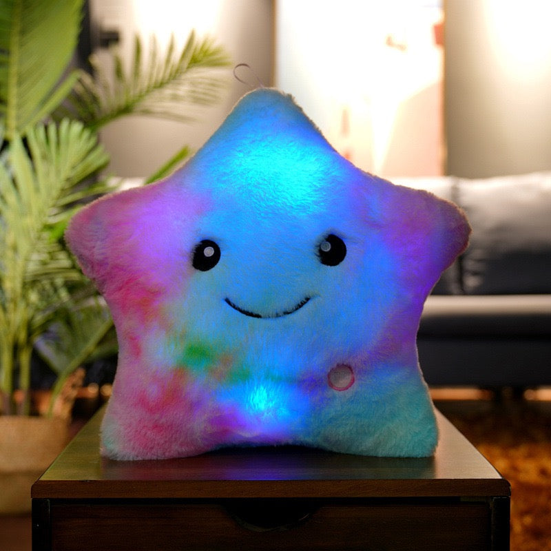 七彩發光五角星毛絨抱枕 Colorful Glowing Star Plush Pillow