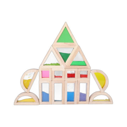 Montessori 木質彩虹大型積木套裝 Large Wooden Rainbow Building Blocks