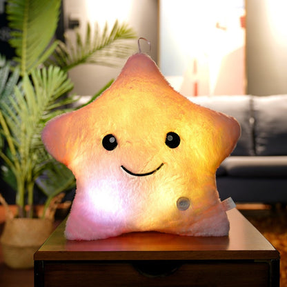 七彩發光五角星毛絨抱枕 Colorful Glowing Star Plush Pillow