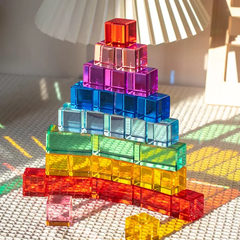 彩虹亞克力寶石積木 Rainbow Acrylic Gem Cubes Blocks
