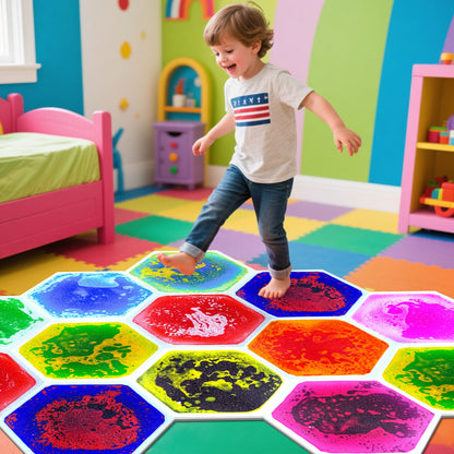 創意拼圖式液體彩磚 一套6片 Creative Puzzle Liquid Floor Mat Set of 6