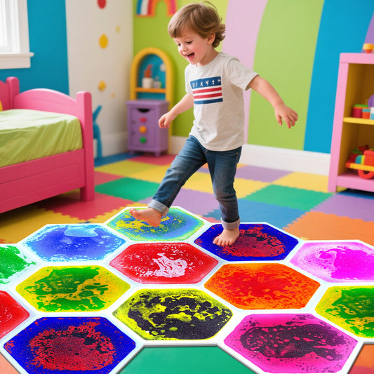 創意拼圖式液體彩磚 一套6片 Creative Puzzle Liquid Floor Mat Set of 6