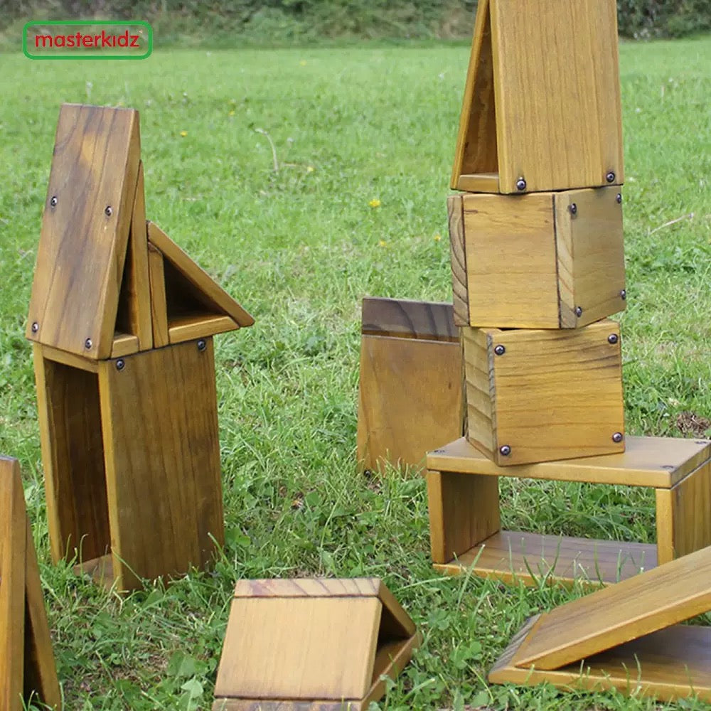 Masterkidz 戶外大型實木空心積木套裝 Outdoor Solid Wood Hollow Block Set