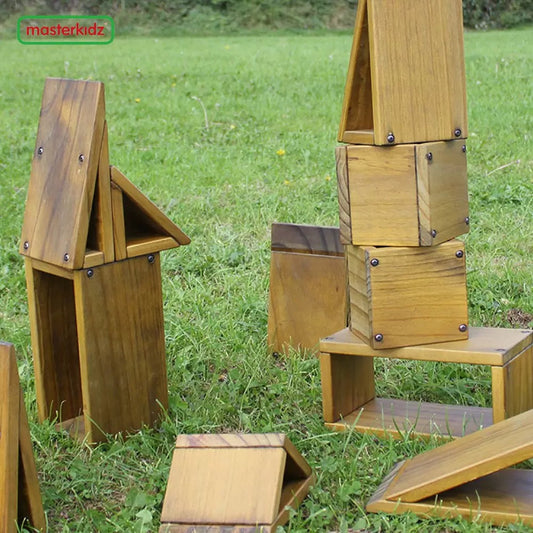 Masterkidz 戶外大型實木空心積木套裝 Outdoor Solid Wood Hollow Block Set