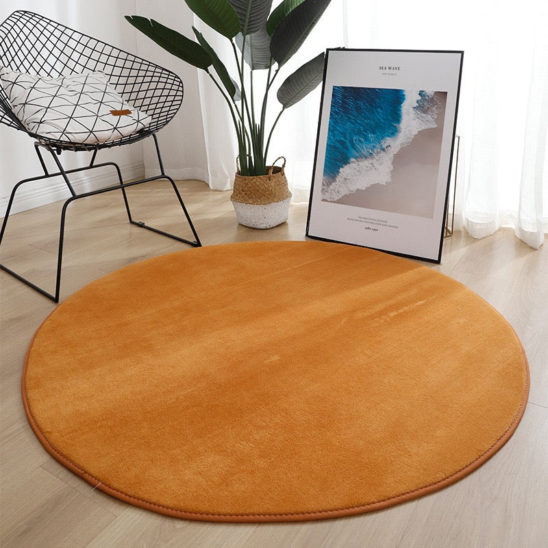 純色圓形地毯 Solid Color Round Area Rug