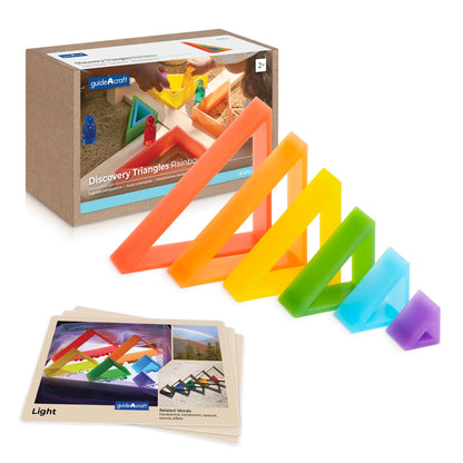 Guidecraft 探索彩虹色三角積木 Discovery Triangles Rainbow Colors