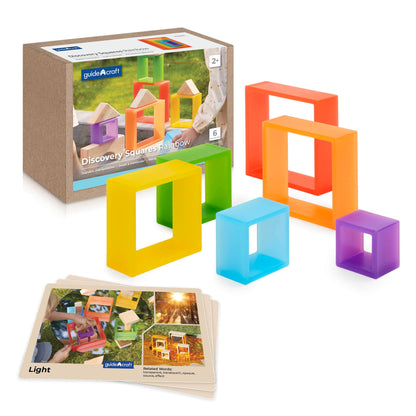 Guidecraft 探索彩虹色正方積木 Discovery Squares Rainbow Color