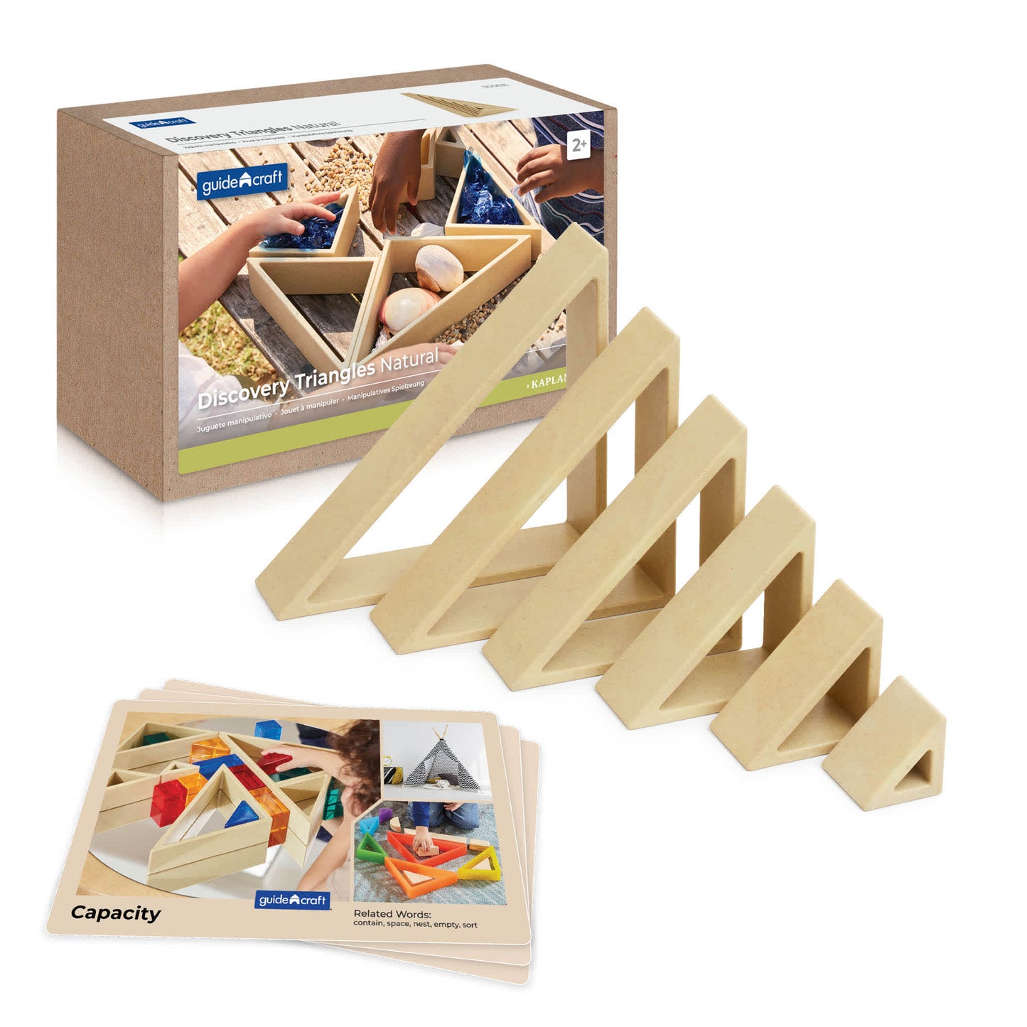 Guidecraft 探索原木色三角積木 Discovery Triangles Natural Wood Tones
