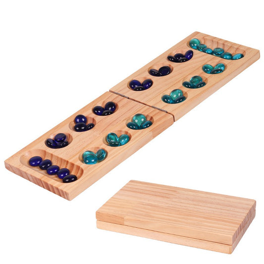經典木質曼卡拉桌遊套裝 Mancala Board Game