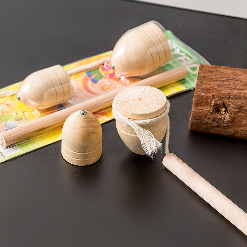 經典懷舊木製陀螺組 Classic Traditional Wooden Spinning Top