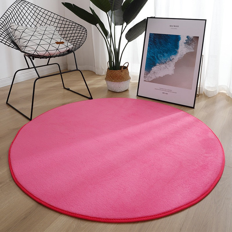 純色圓形地毯 Solid Color Round Area Rug
