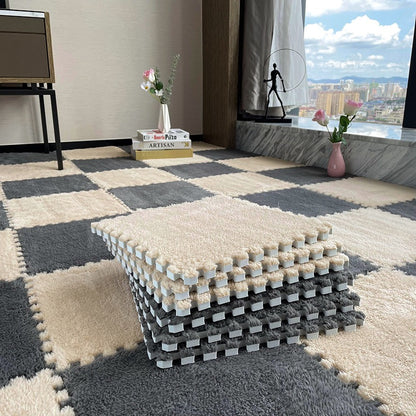 柔軟絨毛拼接泡沫地墊 4塊 Plush Foam Interlocking Floor Tiles 4 pieces