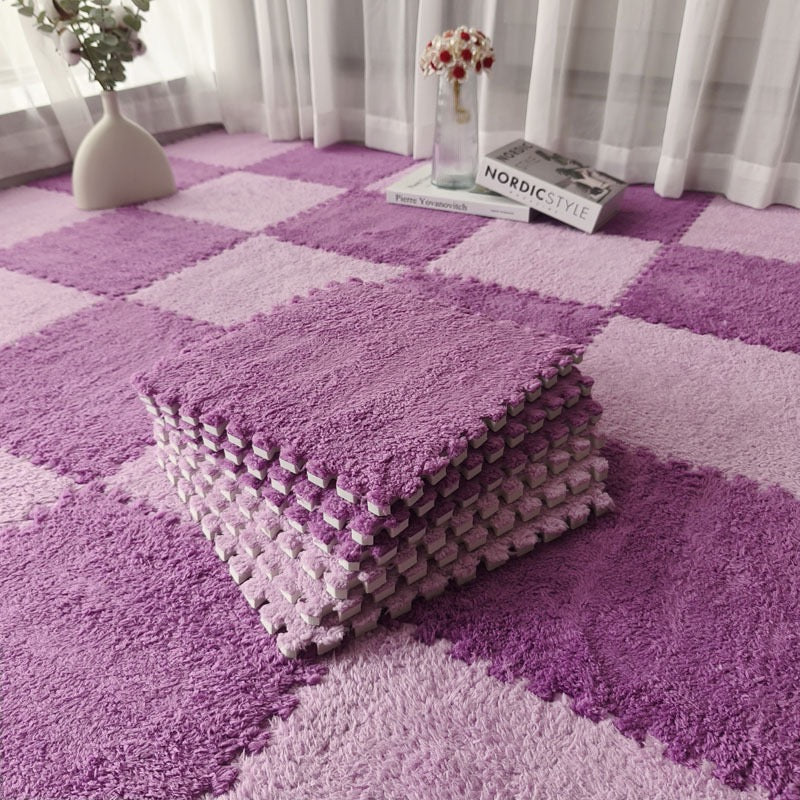柔軟絨毛拼接泡沫地墊 4塊 Plush Foam Interlocking Floor Tiles 4 pieces
