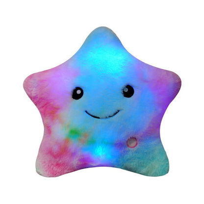 七彩發光五角星毛絨抱枕 Colorful Glowing Star Plush Pillow