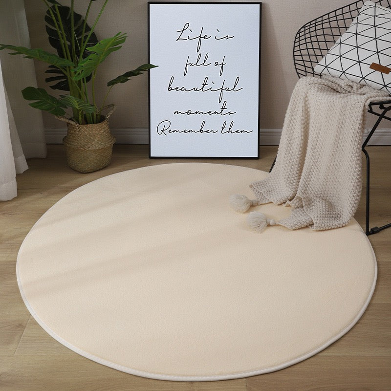 純色圓形地毯 Solid Color Round Area Rug