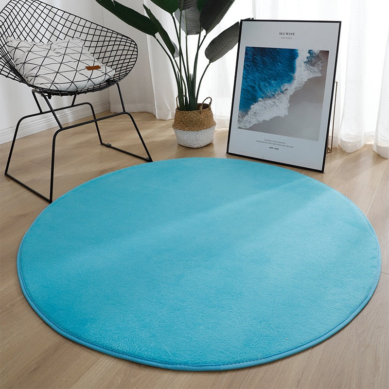 純色圓形地毯 Solid Color Round Area Rug