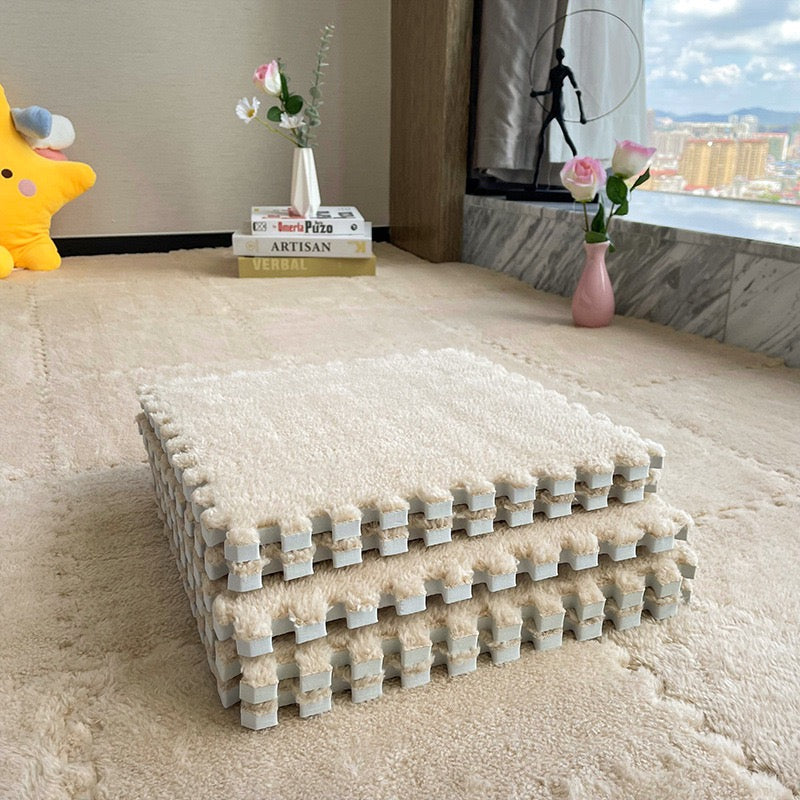 柔軟絨毛拼接泡沫地墊 4塊 Plush Foam Interlocking Floor Tiles 4 pieces