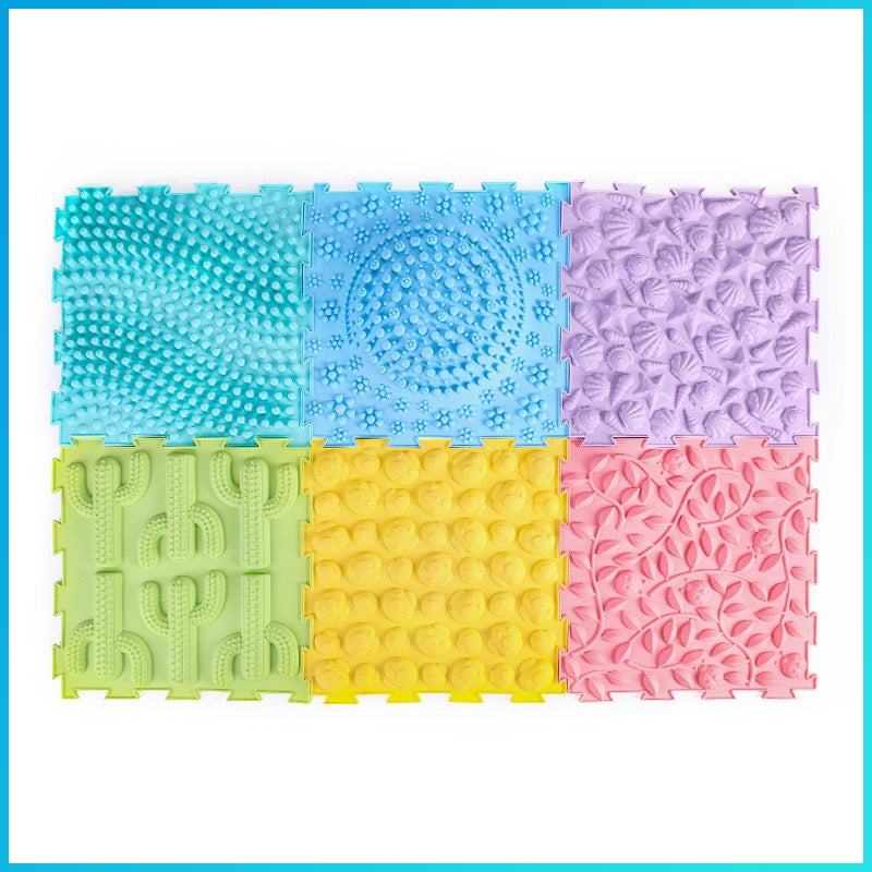 自閉兒童感官按摩拼圖地墊（馬卡龍款） Autism Sensory Massage Puzzle Mats (Macaron)