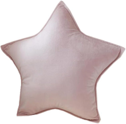 北歐風星星月亮絲絨抱枕 兒童房安撫枕／拍照道具 40cm Velvet Star & Moon Cushion