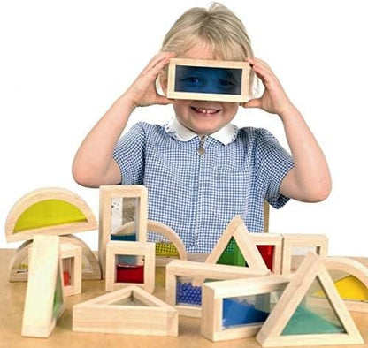 Montessori 木質彩虹大型積木套裝 Large Wooden Rainbow Building Blocks