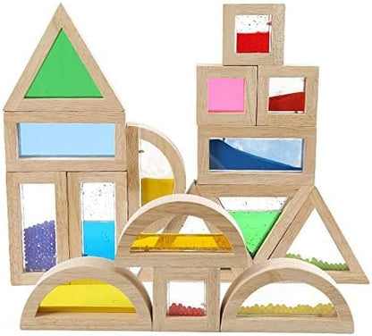 Montessori 木質彩虹大型積木套裝 Large Wooden Rainbow Building Blocks
