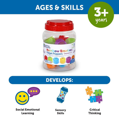 Learning Resources 彩虹情緒按壓球教室組 Rainbow Emotion Fidget Poppers