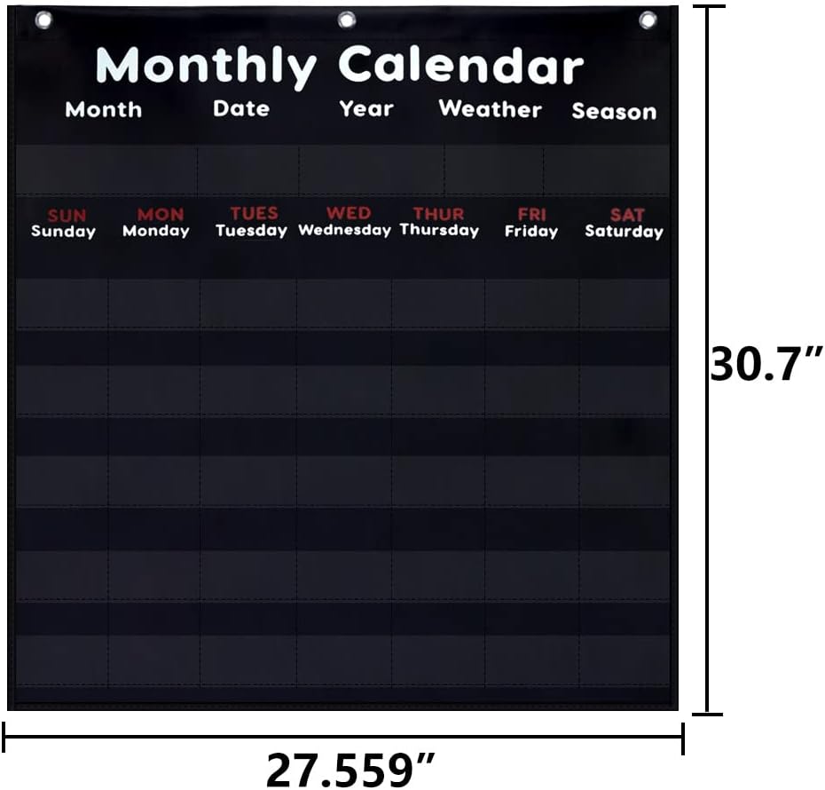 月曆天氣學習圖表 Monthly Calendar & Weather Pocket Chart