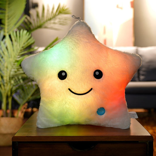 七彩發光五角星毛絨抱枕 Colorful Glowing Star Plush Pillow