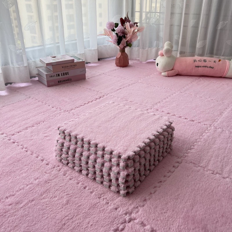柔軟絨毛拼接泡沫地墊 4塊 Plush Foam Interlocking Floor Tiles 4 pieces