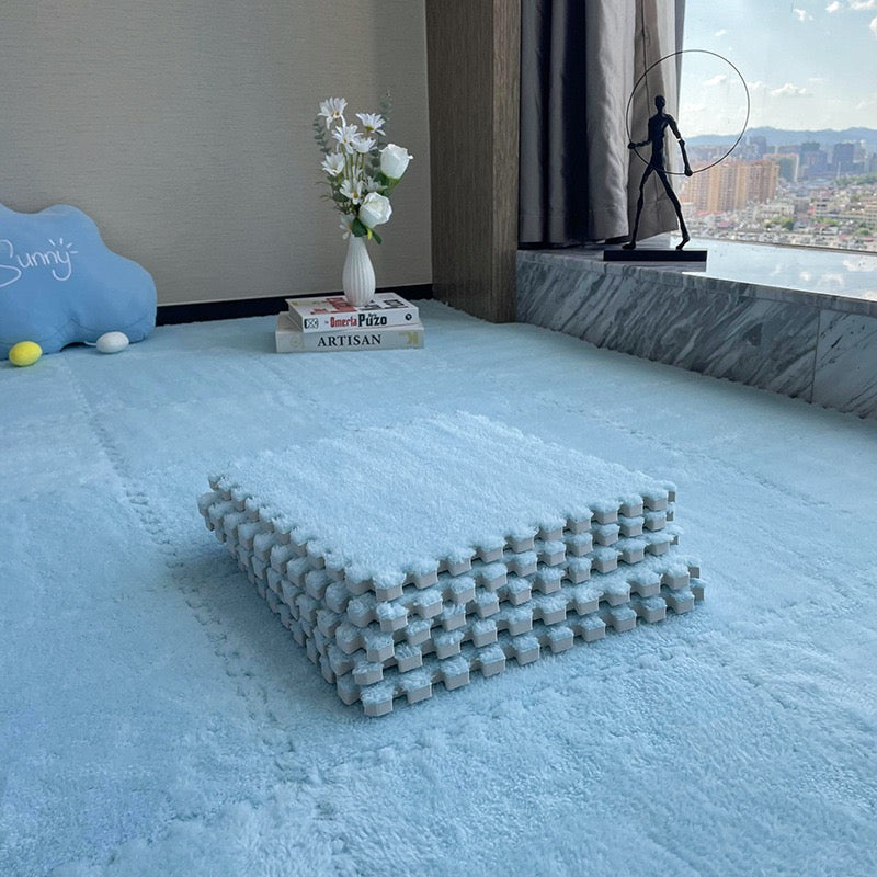 柔軟絨毛拼接泡沫地墊 4塊 Plush Foam Interlocking Floor Tiles 4 pieces