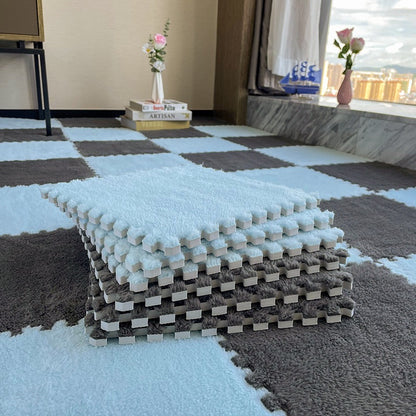 柔軟絨毛拼接泡沫地墊 4塊 Plush Foam Interlocking Floor Tiles 4 pieces