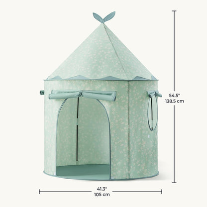 清新粉綠花卉兒童遊戲帳篷 Green Floral Play Tent for Kids - Portable Indoor Playhouse