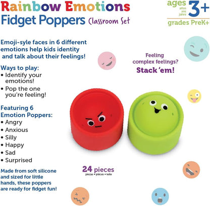 Learning Resources 彩虹情緒按壓球教室組 Rainbow Emotion Fidget Poppers
