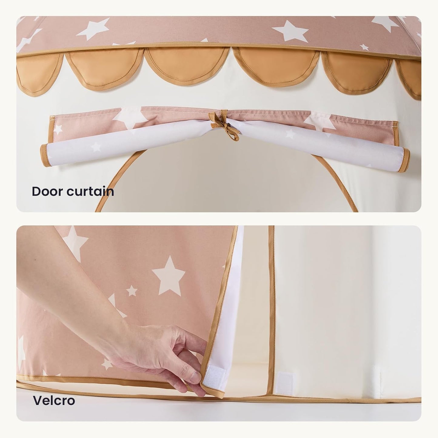 卡其城堡兒童室內遊戲帳篷 Khaki Castle Play Tent for Kids - Portable Indoor Playhouse