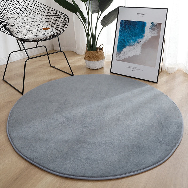 純色圓形地毯 Solid Color Round Area Rug