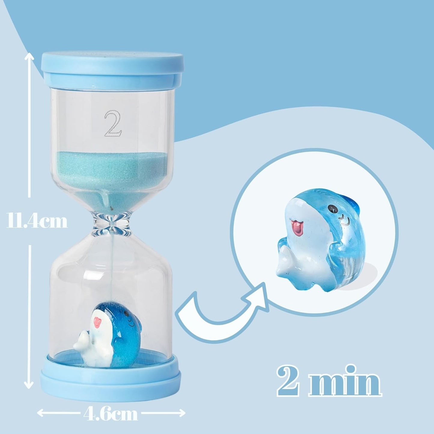 鯊魚沙漏計時器 5分鐘視覺化時間教具 Shark Sand Timer 5-Min Visual Time Tool