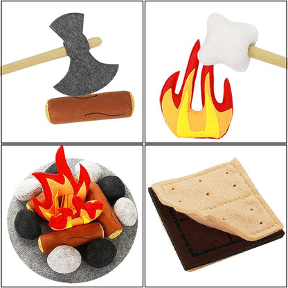 23件組 仿真營火毛氈遊戲套裝 23 PCS Pretend Campfire Plush Playset