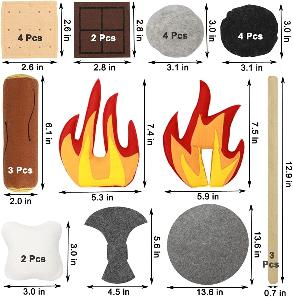 23件組 仿真營火毛氈遊戲套裝 23 PCS Pretend Campfire Plush Playset
