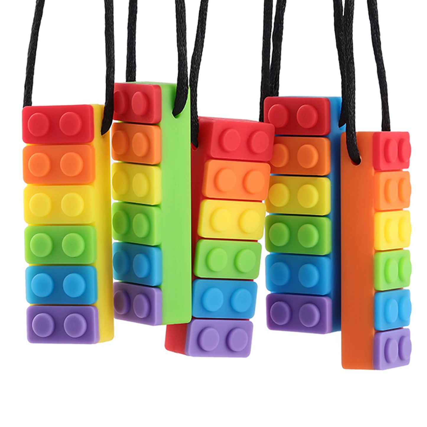 Seeway 感統咀嚼彩虹LEGO項鍊 5件組 Chew Rainbow LEGO Necklaces – 5 Pack