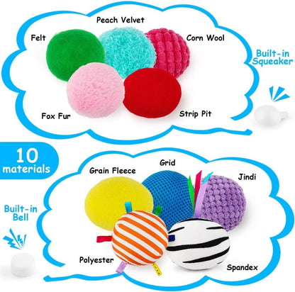 teytoy 蒙特梭利嬰兒感官紋理球 10入 Montessori Sensory Texture Balls - 10pcs Texture Set