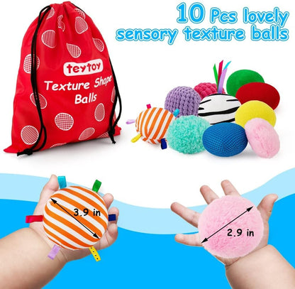 teytoy 蒙特梭利嬰兒感官紋理球 10入 Montessori Sensory Texture Balls - 10pcs Texture Set