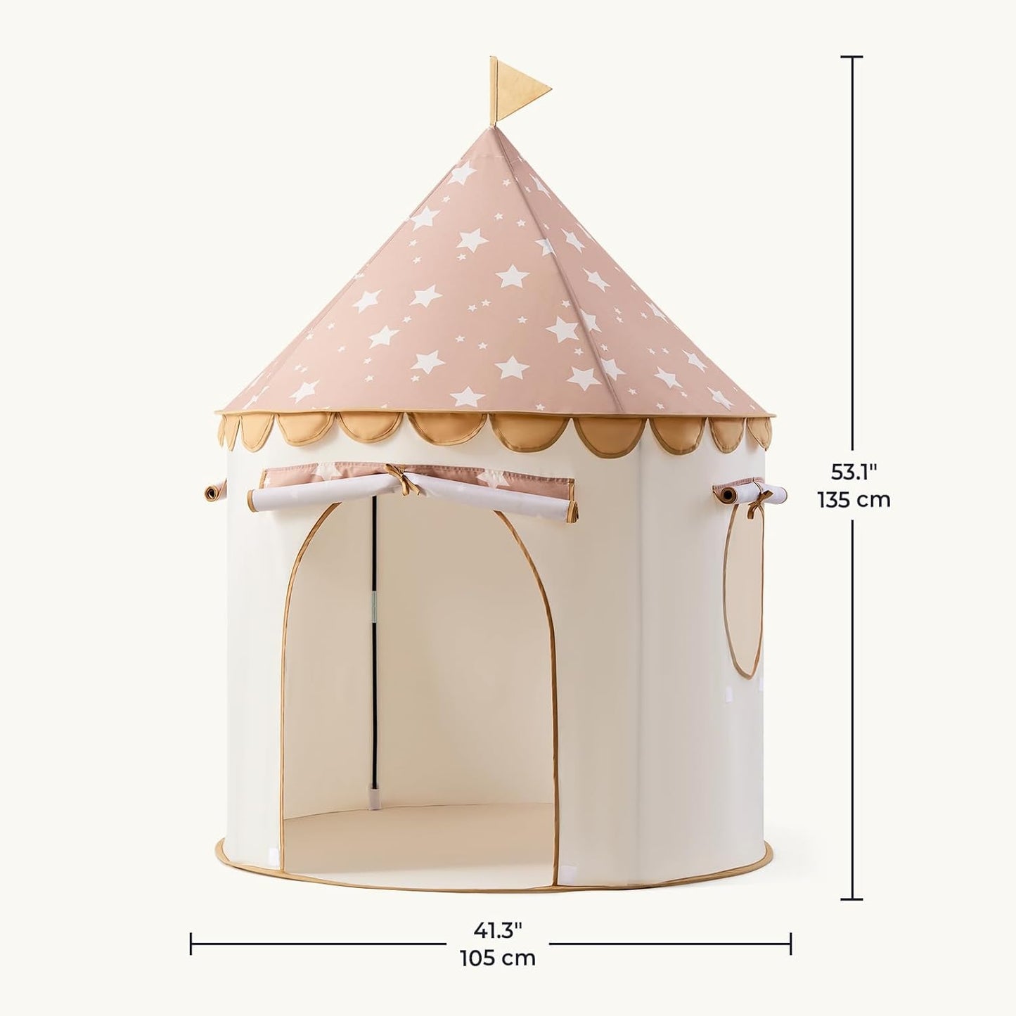 卡其城堡兒童室內遊戲帳篷 Khaki Castle Play Tent for Kids - Portable Indoor Playhouse