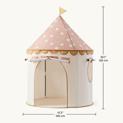 卡其城堡兒童室內遊戲帳篷 Khaki Castle Play Tent for Kids - Portable Indoor Playhouse