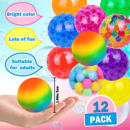 12入專業舒壓球組（款式顏色隨機） 12-Pack Professional Stress Balls